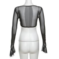 Please refer to our sizing chart for a guideline when choosing a size. 5 business days order processing time. 90% polyester 10% spandex Stretch Mesh Crop Top With Sheer Sleeves, Black Cropped Mesh Top With Mesh Sleeves, Mesh Crop Top With Mesh Sleeves For Night Out, Sheer Cropped Mesh Top For Party, Sheer Mesh Cropped Top, Sheer Stretch Cropped Top, Stretch Sheer Cropped Top, Sheer Stretch Cropped Crop Top, Spring Mesh Crop Top With Sheer Sleeves