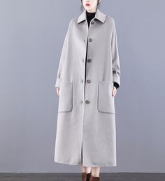 Product Description: handmade Cashmere coat high grade fabric,cashmere fabric.also could be custom made with any size and other colors,please feel free to contact with me if you want custom it. Material: wool 80%- 90% Size: S: Bust : 116 cm shoulder and Sleeve:76cm Length:115cm M: Bust : 120 cm shoulder and Sleeve:77cm Length:115cm L: Bust : 124 cm shoulder and Sleeve:78cm Length:115cm XL: Bust : 128 cm shoulder and Sleeve:79cm Length:115cm Shipping we ship worldwide the USPS takes about 15 days Women Wool Coat, Cashmere Fabric, Cashmere Coat, Wool Fabric, Wool Coat, Other Colors, High Grade, Duster Coat, Cashmere