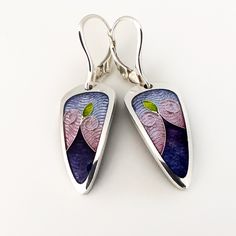 VIVID PURPLE Blue Dew Drop Vitreous Enamel Earrings cloisonné - Etsy Handmade Enamel Earrings For Formal Occasions, April Ideas, Lotus Earrings, Vitreous Enamel, Blue Lotus, Cloisonne Enamel, Enamel Earrings, Gorgeous Jewelry, Fine Silver