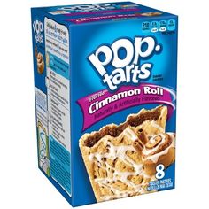 a box of pop tarts cinnamon roll cereal