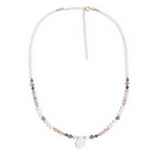 Super delicate, luxurious, moonstone 14k gold-filled necklace. Made with genuine Moonstone and Sunstone. Delicate & lightweight, perfect for everyday wear! All metals are gold-filled, this necklace won't tarnish! Adjustable. Made in the USA. Moonstone is a powerful stone, that helps the wearer connect to his/her intuition to make better decisions. It is a stone associated with love and abundance. Sunstone encourages independence and originality, it's inspirational in revealing talents. It attrac White Dainty Crystal Necklace With Natural Stones, Dainty White Crystal Necklace With Natural Stones, Delicate Moonstone Necklace With Delicate Chain, Dainty White Crystal Necklace With Delicate Chain, Dainty Adjustable Moonstone Necklace, Adjustable White Necklace With Moon Charm, White Adjustable Necklace With Moon Charm, Dainty White Necklace With Moon Charm, Dainty White Moonstone Necklace