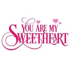 you are my sweetheart wall decal with hearts in pink and red on white background