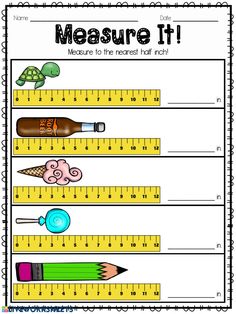 measurement worksheet for students to practice their math skills