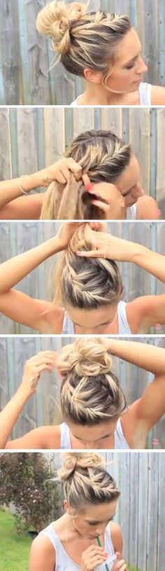 Hairstyle Tutorials, Easy Hairstyle, Hair Tutorials Easy, Work Hairstyles, Penteado Cabelo Curto, Beach Hair, Hair Dos, Messy Bun, Hair Skin