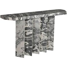 Marquette Marble Console Table, Black-Furniture - Accent Tables-High Fashion Home Black Marble Console, Marble Sideboard, Unique Console Table, Console Table Black, Marble Tables, Long Console Table, Console Table Styling, Marble Console Table, Marble Console