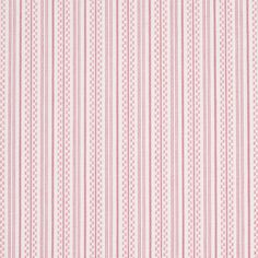 a pink and white striped fabric with small dots on the bottom, in rows of vertical stripes