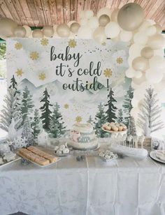 Baby Shower Decorations Evergreen Baby Shower Ideas, Winter Theme Baby Shower Ideas, Winter Themed Baby Shower Ideas, January Baby Shower Themes, Shower Bundles, January Baby Shower, Winter Baby Shower Ideas, Creative Baby Shower Themes