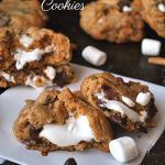 cookies with marshmallows and chocolate chips on a plate