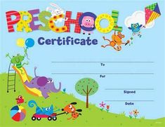 a certificate for kids to play in the park