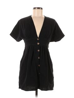 Shein Casual Dress Size: 6 Black Dresses - used. 95% POLYESTER, 5% SPANDEX, Plunge, Solid, Short, Short Sleeve | Shein Casual Dress: Black Solid Dresses - Used - Size 6 Black Short Sleeve V-neck Dress For Day Out, Black V-neck Short Sleeve Dress For Day Out, Black Mini V-neck Dress For Day Out, Fitted Black V-neck Beach Dress, Black V-neck Mini Length Dress For Day Out, Black Mini V-neck Dress For Vacation, Short Sleeve V-neck Dress For Summer Night Out, Casual V-neck Short Sleeve Dress For Date Night, Casual Black V-neck Dress For Date Night