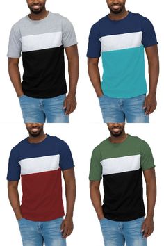 COLOR BLOCK SHORT SLEEVE TSHIRTROUND NECKTHREE COLORREGULAR FITMade In: Imported Black Summer Shirt With Color Block, Black Color Block Shirt For Summer, Summer Black Color Block Shirt, Black Cotton Shirt With Color Block, Blue Short Sleeve T-shirt With Contrast Stripes, Casual Multicolor Shirt With Contrast Color, Navy Sporty Top With Contrast Stripes, Multicolor Cotton Shirt With Contrast Color, Multicolor Contrast Cotton Shirt