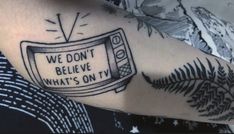 Twenty One Pilots tattoo we don’t believe what’s on tv Twenty One Pilots Tattoo, Pilot Tattoo, Leg Tattoo, Top Tattoos, Leg Sleeves, One Pilots, Body Mods, Deathly Hallows Tattoo, Twenty One Pilots