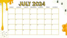 2024 July Cute Calendar wallpaper Cute Calendar Wallpaper