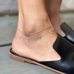 Add some to your ankle with this minimal anklet. Tiny Diamond cut beads on a delicate chain. Dress up plain pumps or flats with this stunning anklet. This anklet is designed and handcrafted in New York City. MATERIALS - Available in .925 Sterling Silver, Rose Gold Vermeil and Gold Vermeil - Italian Diamond Cut Chain, 1mm - Hypoallergenic, lead and nickel free DETAILS - Length: 9-10in (23-25.3cm) - Chain Thickness 1mm - Spring clasp closure - Handcrafted in NYC Minimal Anklet, Anklet Gold, Crystal Anklet, Ankle Jewelry, Anklets Boho, Sterling Silver Anklet, Gold Anklet, Ankle Chain