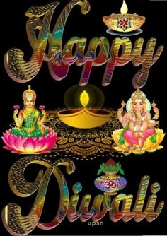 happy diwali greeting card with images