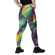 "Introducing the ultimate fusion of style, convenience, and comfort - our \"Speed of Light Yoga Leggings With Pockets!\" Elevate your yoga experience with these mesmerizing leggings, featuring a swirling rainbow storm pattern, and indulge in the luxury of super-soft fabric that feels like a second skin. 🌈 Experience the Magic: Step into a world of enchantment with our \"Speed of Light Yoga Leggings With Pockets.\" The swirling rainbow storm design will ignite your spirit and invigorate your pra Yoga Legging, Meet Friends, Compression Pants, Yoga Session, Legging Outfits, Yoga Studio, Second Skin, Yoga Leggings, Outfits With Leggings