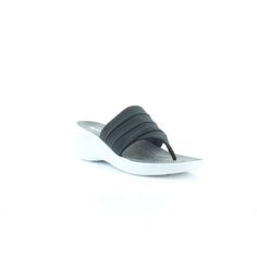 Get That Easy Breezy Feeling In This Unbelievably Comfy, Machine-Washable Wedge Thong Sandal. Features - Stretch Fabric Upper With Foldover Detailing - Open Toe - Slip-On Fit With Rolled Toe Thong Post - Bzees Cloud Technology: Welcome To Cloud 9 - Dynamic Stretch Uppers: Free And Natural Movement Is Finally Here - Free Foam Footbeds: Your Feet Need Beds Just As Much As The Rest Of Your Body Does - Air Infused Outsoles: You’ll Feel Like You’re Walking On, Well, You Get The Idea - Machine Washabl Black Synthetic Toe Post Wedge Sandals, Synthetic Toe Post Wedge Sandals With Arch Support, Wedge Sandals With Toe Post And Arch Support, Black Wedge Sandals With Arch Support For Beach, Black Beach Wedge Sandals With Arch Support, Comfortable Black Synthetic Wedge Sandals, Black Adjustable Wedge Sandals With Arch Support, Black Synthetic Wedge Sandals With Arch Support, Adjustable Black Synthetic Wedge Sandals