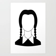 a black and white drawing of a woman's head with braids on her hair