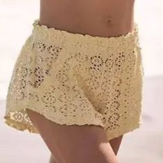 Free People Beach Yellow Crochet Shorts Cover Up New With Tags Size M Msrp $38 Light Yellow Color Pockets Beach Pool Vacation Or Chilling At Home Vibes 100% Cotton Approximate Measurements When Flat: Waist ~16” Length ~8.5 - 13.5” Please See Photos For Details. Color May Vary Slightly Due To Lighting. Stock Photo Added Only For Reference To Show The Overall Look. Bundle And Save On Shipping! Reasonable Offers Are Welcome. Thanks! Get 1 Free Random Fashion Accessory With Every Purchase *You May R Bohemian Style Shorts With Crochet Trim For Summer, Beach Bottoms With Crochet Trim, Beachy Shorts For Summer Beach Cover-up, Beachy Bottoms With Crochet Trim For Beach, Bohemian Summer Bottoms With Crochet Trim, Bohemian Shorts With Crochet Trim For Vacation, Beachwear Shorts With Crochet Trim, Bohemian Bottoms With Crochet Trim For Summer, Crochet Trim Shorts For Summer Vacation