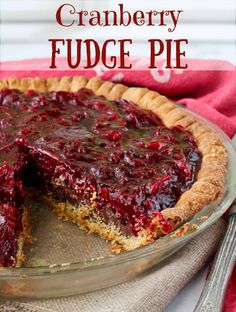 Cranberry Fudge, Cranberry Pie, Fudge Pie, Decadent Chocolate Desserts, Sweet Pies, Sweet Potato And Apple, Frozen Cranberries, Chocolate Pie, Cranberry Recipes