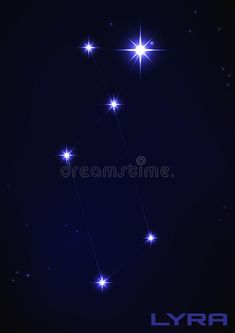 the zodiac sign lyra in the night sky royalty illustration