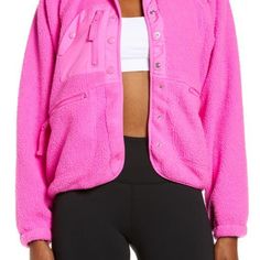 Nwot Free People Hit The Slopes Jacket - Size M Color Magenta Hit The Slopes Fleece Jacket, Free People Hit The Slopes, Winter Jacket Outfits, Preppy Christmas, Color Magenta, Fits Clothes, Free People Jacket, Fp Movement, Free People Sweater