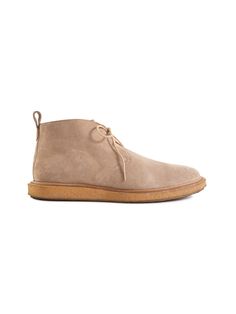 Casual Calf Leather Chukka Boots With Stitched Sole, Goodyear Welted Suede Desert Boots With Round Toe, Masculine Suede Shoes With Leather Footbed, Classic Suede Desert Boots With Goodyear Welted, Casual Suede Desert Boots With Goodyear Welt, Leather Chukka Boots With Suede Lining For Business Casual, Suede Chukka Boots For Business Casual, Business Desert Boots In Suede With Leather Lining, Business Casual Leather Chukka Boots With Suede Lining