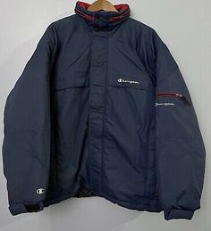 Champion Heavy Ski Jacket Winter Coat Hooded Broken Zippers Puffer Navy Mens XL | eBay Winter Parka Men, Winter Coat Men, Blue Streetwear, Champion Clothing, Colorado Trip, 90s Men, Mens Puffer Jacket, Broken Zipper, Champion Jacket