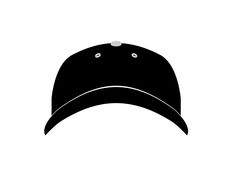 a black and white baseball cap with three studs on the brimmed visor