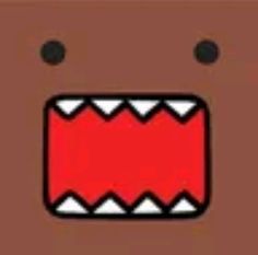 an image of a red monster face with big teeth