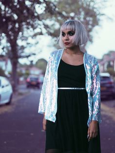 Primark Sequin Glitter Iridescent Jacket Fashionicide Fashion Shoot Iridescent Jacket, Coloured Hair, About Makeup, Beauty Skincare, South Asian, Fashion Shoot, Talk About, Kimono Top, Sequin