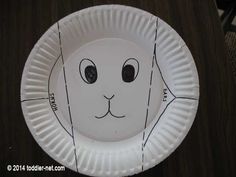 a paper plate with an animal's face on it