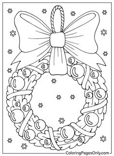 Images Christmas Wreath Coloring Page Christmas Learning, Christmas Symbols, December Crafts, Kid Coloring Page, Sewing Doll Clothes, Christmas School