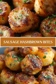 sausage hashbrown bites with parsley on top