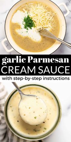 cream sauce with step by step instructions to make it in the instant pressure cooker