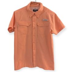 Nwot! Habit Boys Short Sleeve Fishing Performance Shirt Size Small L Short Sleeve Tops For Summer Fishing, Spring Short Sleeve Shirt With Pockets For Outdoor, Spring Outdoor Short Sleeve Shirt With Pockets, Short Sleeve Fishing Shirt For Summer, Short Sleeve Shirt For Summer Fishing, Casual Orange Top For Outdoor, Orange Short Sleeve Tops With Pockets, Casual Fishing Shirt With Pockets, Burberry Baby Girl