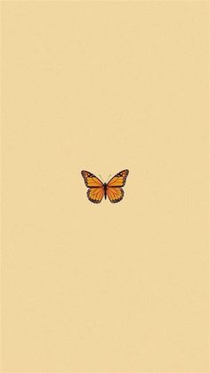 an orange butterfly is flying in the sky