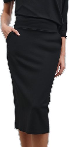 Modern Asymmetrical Pencil Skirt For Work, Modern Asymmetrical Pencil Skirt For Workwear, Classic Black Knee-length Pencil Skirt, Elegant High-waist Elastane Pencil Skirt, High Waist Elastane Pencil Skirt, Elegant High Waist Elastane Pencil Skirt, High Waist Black Formal Pencil Skirt, Sleek Fitted Midi Skirt, Chic Formal Midi-length Pencil Skirt