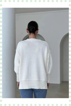 [Ad] The Luna Is A Medium Weight Winter Knit. It Features A Round Neck, Drop Shoulder Long Sleeves, Is Squared Off In The Body And Has A Deep Cuff At The Hem With Side Tabs. Luna Sits Just Below The Hips, And As A Design Feature, Has Exposed Seams Around The Neck, Shoulders And Hem. Pair This Winter White Jumper, With Ripped Light Denim Jeans Or A Straight Denim Skirt, For The Perfect Winter Outfit. Medium Winter Weight Knit Round Neck Drop Shoulder #longdenimskirtoutfit Bridal Ballet Flats, Denim Jogger Pants, Perfect Winter Outfit, Light Denim Jeans, White Jumper, Fascinator Headband