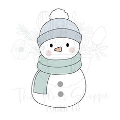 a snowman wearing a hat and scarf