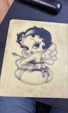 #tattoo #tattoosforwomen #bettybooptattoo #bettyboop #beginners Betty Boop Drawing, Betty Boop Tattoos, Cupid Tattoo, Betty Boop