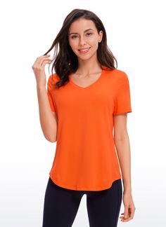 Pima Cotton collection is super soft and feels great against your skin, aiming to offer a comfortable feeling to you. Classic v neck allows you to come with a various look from comfy to chic and stylish. Great for workouts, yoga, and casual wear. Feature & Fitting: 
 Pima Cotton collection 
 Design for yoga 
 Classic fit for move freely 
 V neck and long curved hem 
 Fabric: 
 Super soft and skin-friendly 
 Naturally breathable 
 Lightweight and stretchy 
 92% Pima cotton,8% Elastane 
 SKU : Summer V-neck Stretch Activewear, Versatile V-neck T-shirt For Loungewear, Seamless Stretch V-neck Activewear, Stretch V-neck Activewear For Yoga, Casual Activewear For Relaxation, Soft Touch Stretch Tops For Relaxation, Relaxed Fit V-neck Tops For Relaxation, Stretch V-neck Top With Go-dry Technology, Stretch Go-dry V-neck Top