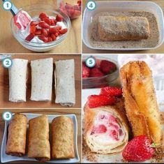 the steps to making strawberry shortbread rolls