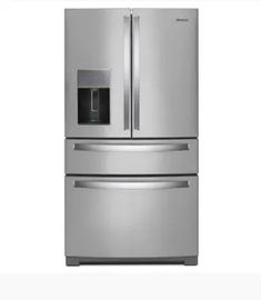 a stainless steel refrigerator and freezer combo