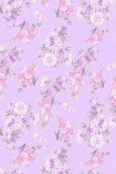 a purple background with pink and white flowers