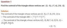 an exercise for finding the center of a triangle with two sides that are congruent