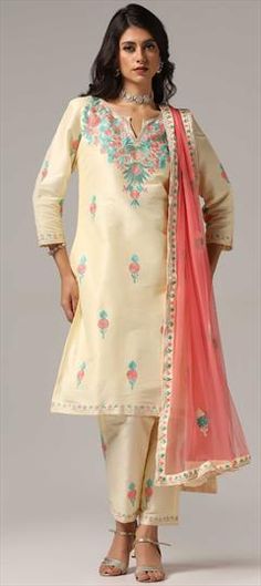 White and Off White color Salwar Kameez in Net, Raw Silk fabric with Embroidered, Resham, Zari work Pink Chanderi Sherwani For Wedding, Off White Churidar With Cutdana For Wedding, White Dola Silk Kurta For Wedding, Off White Churidar With Straight Kurta For Weddings, White Chanderi Sherwani With Dupatta, Off White Chanderi Sherwani For Wedding, Wedding Off-white Chanderi Sherwani, Off White Churidar With Resham Embroidery For Wedding, Off White Chanderi Churidar For Wedding