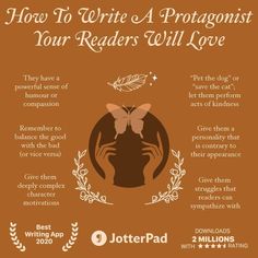 how to write a protagnistt your readers will love info graphic by jotterpadd