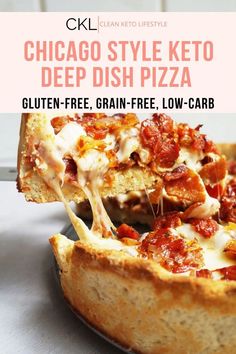 the chicago style keto deep dish pizza is shown