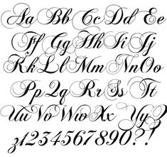 the upper and lower letters of an old fashioned script